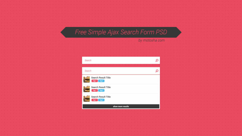 Simple Ajax Search Form PSD