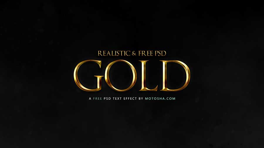 Free Realistic Gold Text Effect for Photoshop