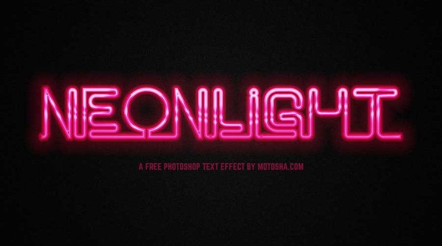 Free PSD Neon Text Effect