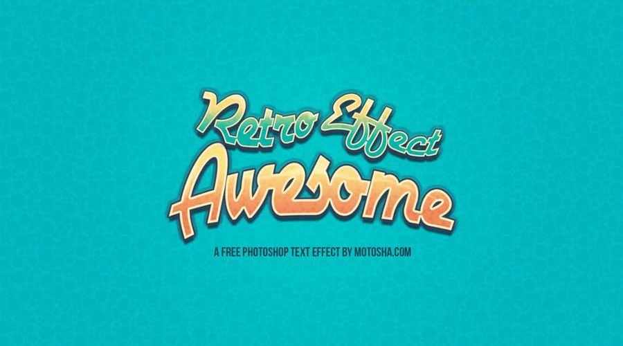 Free PSD Retro Awesome Text Effect
