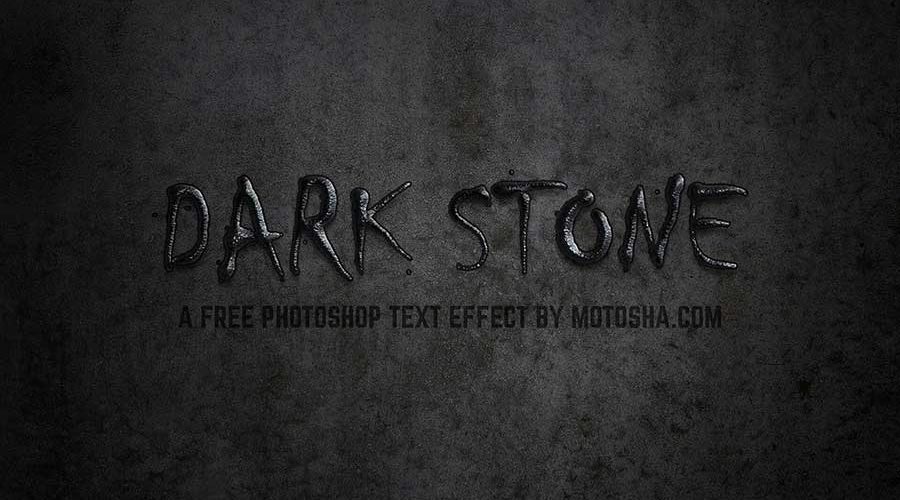 Free Photoshop Text Effect: Dark Stone