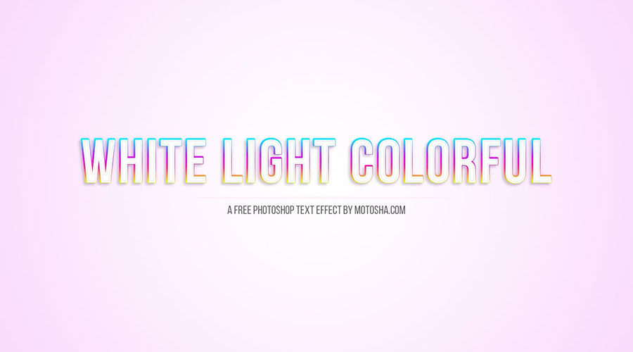 Free Photoshop White Light Colorful Text Effect