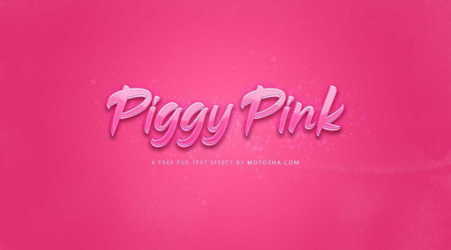 Free Piggy Pink Text Effect for Photoshop