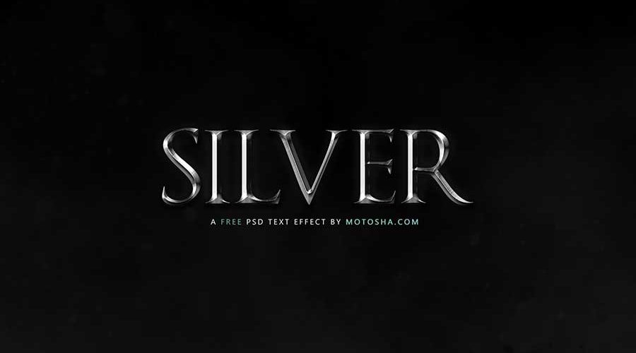 Free PSD Silver Text Effect